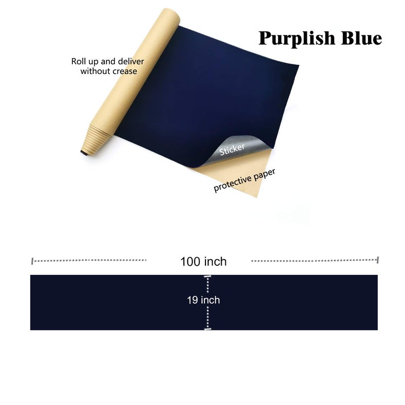HSDK Self Adhesive Flocked Fabric for Purplish Blue Drawer, Storage Box Lining,Self-Adhesive Velvet Fabric, Flocked Fabric Clothï¼Œ19 x 100 inches (Purplish Blue, 19â€³Ã—100â€³) - Image 2